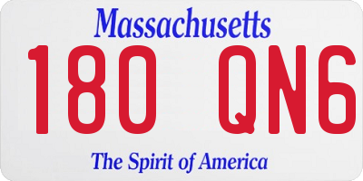 MA license plate 180QN6
