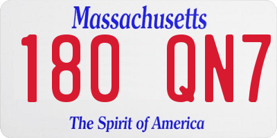 MA license plate 180QN7
