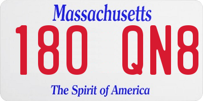 MA license plate 180QN8