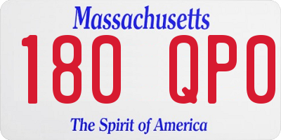 MA license plate 180QP0