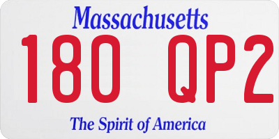 MA license plate 180QP2