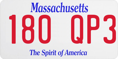 MA license plate 180QP3