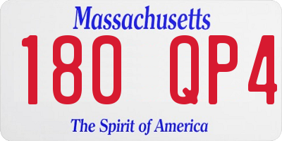 MA license plate 180QP4