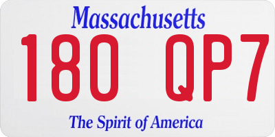 MA license plate 180QP7