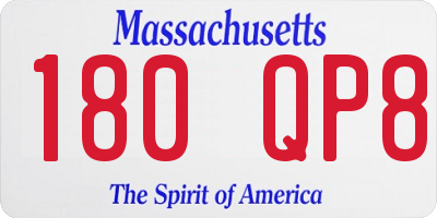 MA license plate 180QP8