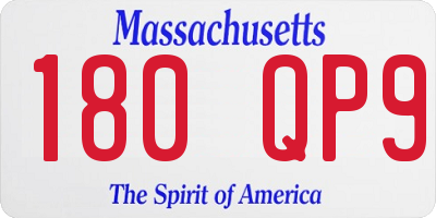 MA license plate 180QP9