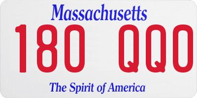 MA license plate 180QQ0
