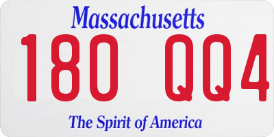 MA license plate 180QQ4