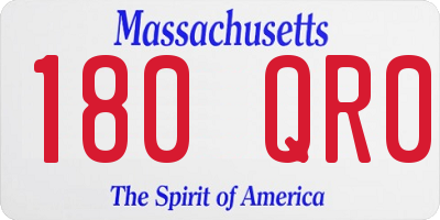 MA license plate 180QR0