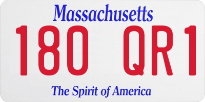 MA license plate 180QR1