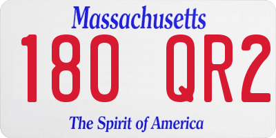 MA license plate 180QR2