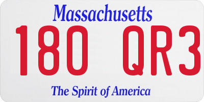 MA license plate 180QR3