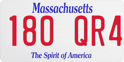 MA license plate 180QR4