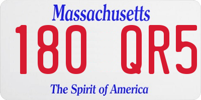 MA license plate 180QR5