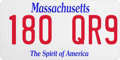 MA license plate 180QR9