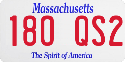 MA license plate 180QS2