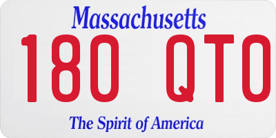 MA license plate 180QT0