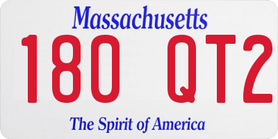MA license plate 180QT2