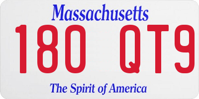 MA license plate 180QT9