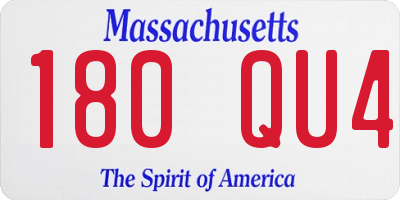 MA license plate 180QU4