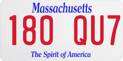 MA license plate 180QU7