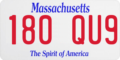 MA license plate 180QU9