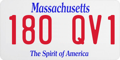MA license plate 180QV1