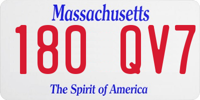MA license plate 180QV7