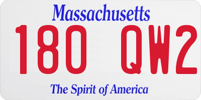 MA license plate 180QW2