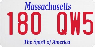 MA license plate 180QW5