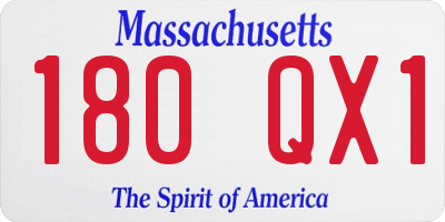 MA license plate 180QX1