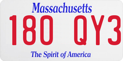 MA license plate 180QY3