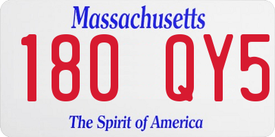 MA license plate 180QY5
