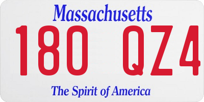 MA license plate 180QZ4