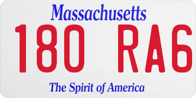 MA license plate 180RA6