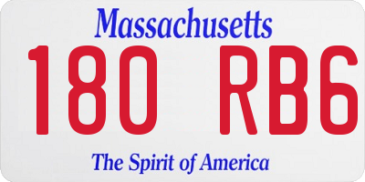 MA license plate 180RB6