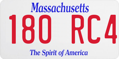 MA license plate 180RC4