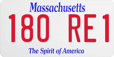 MA license plate 180RE1