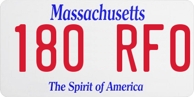 MA license plate 180RF0