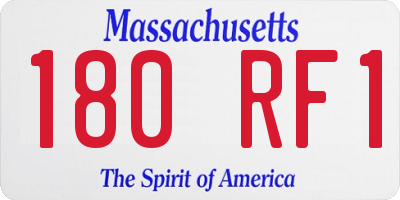 MA license plate 180RF1
