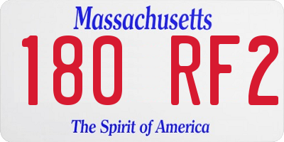 MA license plate 180RF2