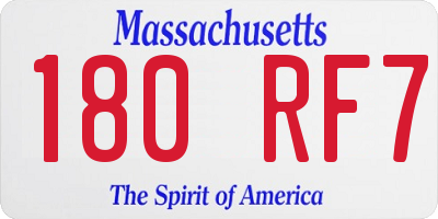 MA license plate 180RF7