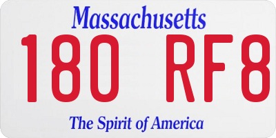 MA license plate 180RF8