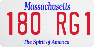 MA license plate 180RG1
