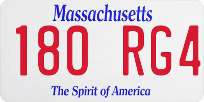 MA license plate 180RG4