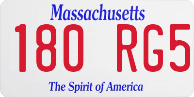 MA license plate 180RG5