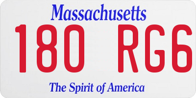 MA license plate 180RG6