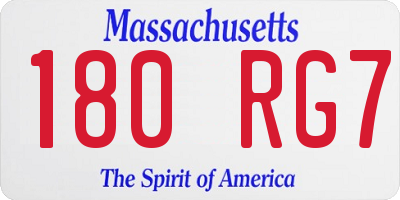 MA license plate 180RG7