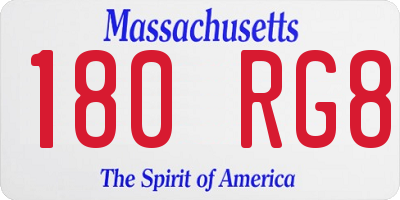 MA license plate 180RG8