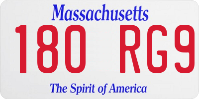 MA license plate 180RG9